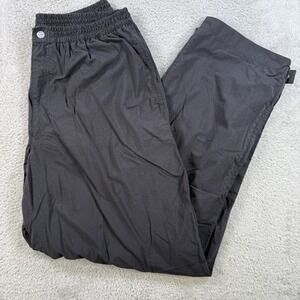 VTG Nike Windbreaker Pants Mens XL Black Unlined Drawstring Zip Ankle Track